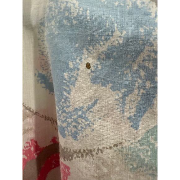 Vintage RRRRRuss Blouse Pastel Pink Blue White Short Sleeve Button USA M - Picture 6 of 6